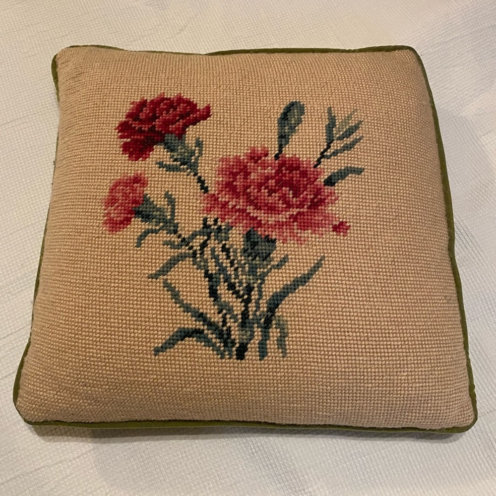 Handmade Needlepoint Accent Pillow